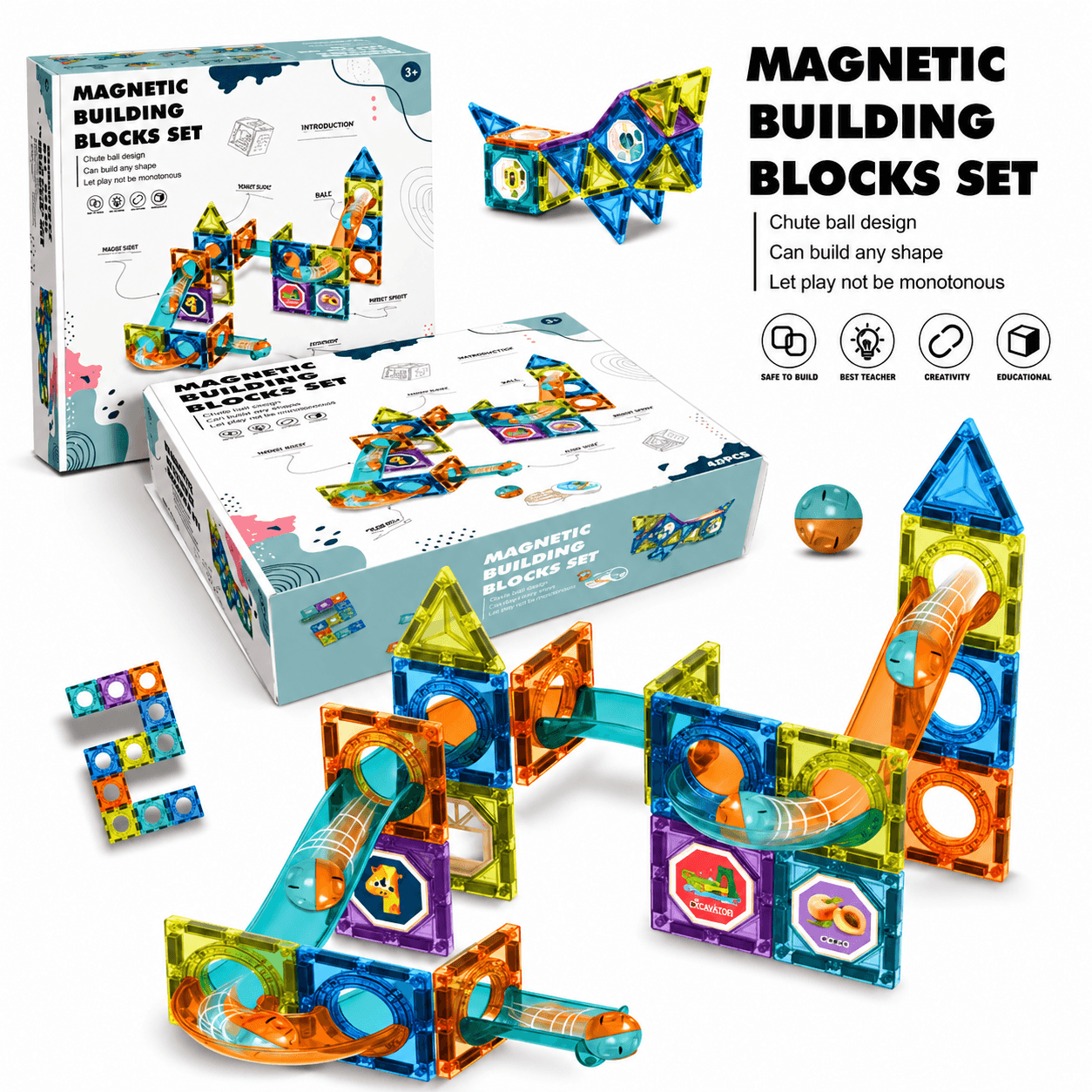 Magnetic Building Blocks Set - 42 Pcs for kids in Kuwait